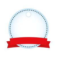 circular label with ribbon frame vector