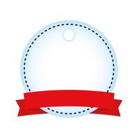 circular label with ribbon frame vector