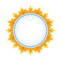 autumn circular frame with leafs decoration vector