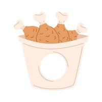 chicken bucket illustration vector
