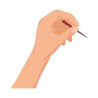 hand with needle vector