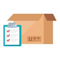 box package with clipboard document isolated icon vector