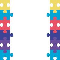 frame of puzzle pieces icons vector