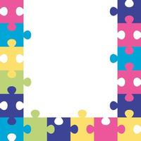 frame of puzzle pieces icons vector