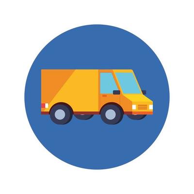 delivery service van transportation in frame circular