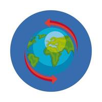 world planet earth in frame circular vector