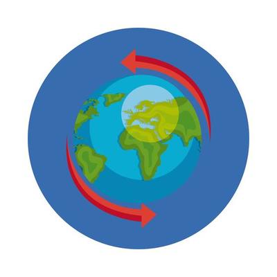world planet earth in frame circular