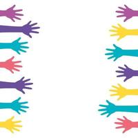 hands of colors isolated icon vector