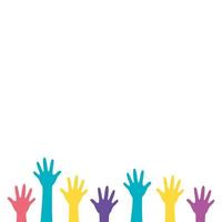 hands of colors isolated icon vector