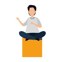 young man sitting avatar character icon vector
