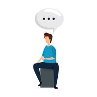 young man with speech bubble vector