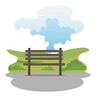 park nature with wooden chair vector