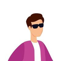 young man with sunglasses avatar character vector