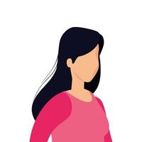 icono de personaje de avatar de mujer hermosa vector