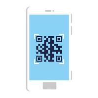 qr code inside smartphone vector design