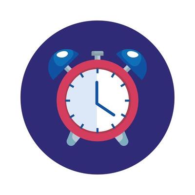 alarm clock in frame circular isolated icon