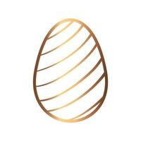 Huevo de Pascua dorado con líneas decoradas icono aislado vector
