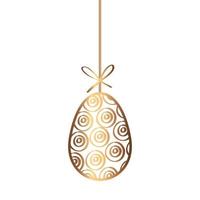 golden egg easter decorated hanging vector