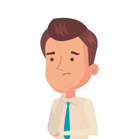 businessman thinking avatar character icon vector