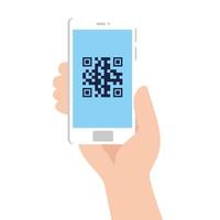 qr code inside smartphone vector design