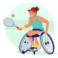 tenis paralímpico femenino vector