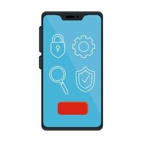 Isolated digital smartphone with icons vector design