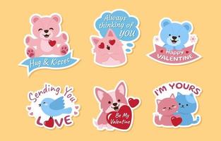Cute Animal in Valentine's Day vector
