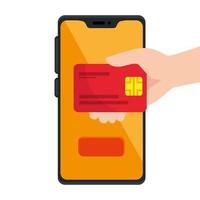 Isolated credit card and smartphone vector design