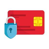 Isolated credit card with padlock vector design