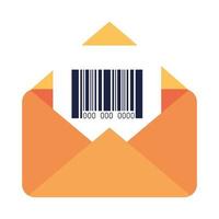 qr code inside envelope vector design