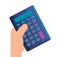 hand with calculator math finance isolated icon vector