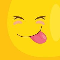 background of emoticon with tongue out vector