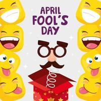 april fool day with emoticones and icons