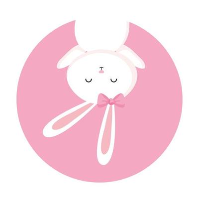 cute rabbit female animal in frame circular