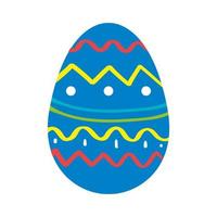 cute egg easter decorated with gemetric lines vector