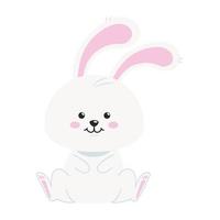 cute rabbit animal isolated icon vector