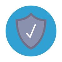 Isolated shield with check mark vector design