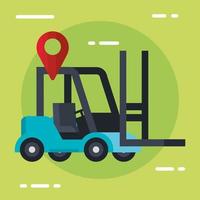 forklift and gps mark vector design