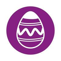 cute egg easter decorated waves lines vector