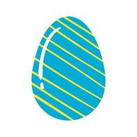 cute egg easter decorated with stripes vector