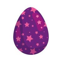 cute egg easter decorated with stars vector