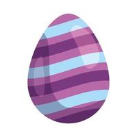 cute egg easter decorated with stripes vector