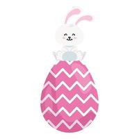 cute rabbit with egg easter isolated icon vector