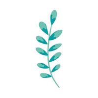 branch with leafs nature ecology isolated icon vector