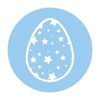 cute egg easter decorated with stars vector