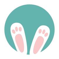 feets of rabbit in frame circular vector