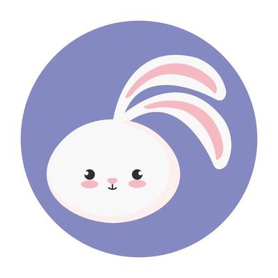 head of cute rabbit in frame circular