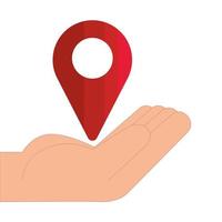 Isolated gps mark over hand vector design