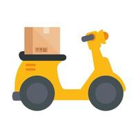 Isolated delivery motorcycle with box vector design