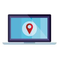 Isolated gps mark inside laptop vector design